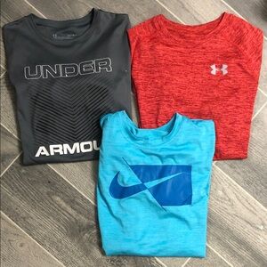 Under Armour Kids Short Sleeve Tees - Gray, Red, Blue